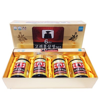 365 Cao Hồng Sâm 365 6 Năm Tuổi - Korean 6 Years Red Ginseng Extract 365 Hộp 240g x 4 Lọ