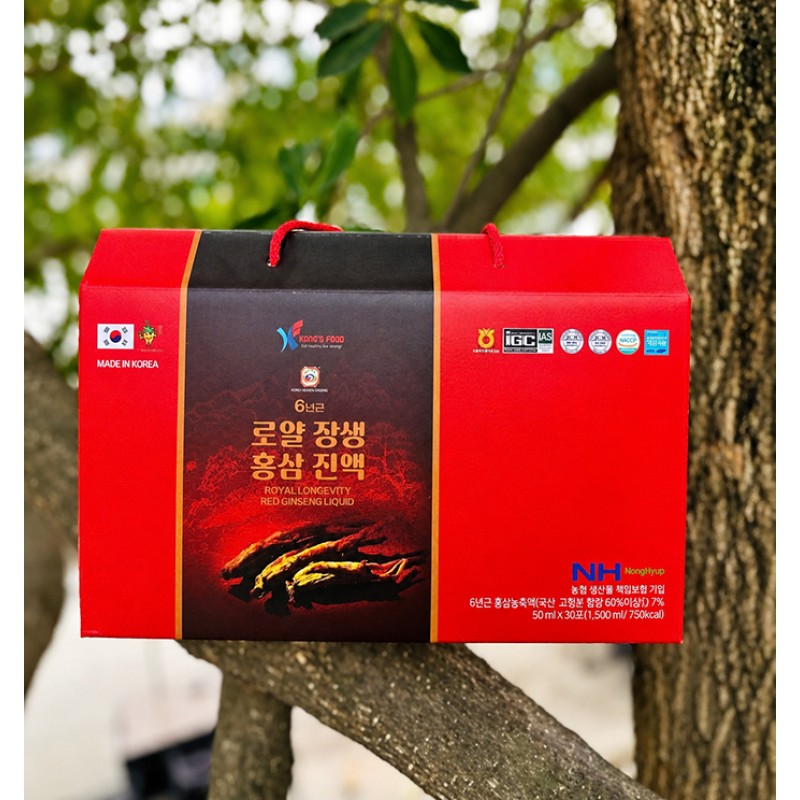 Nước Uống Hồng Sâm 6 Năm Tuổi Woori 50ml x 30 Gói