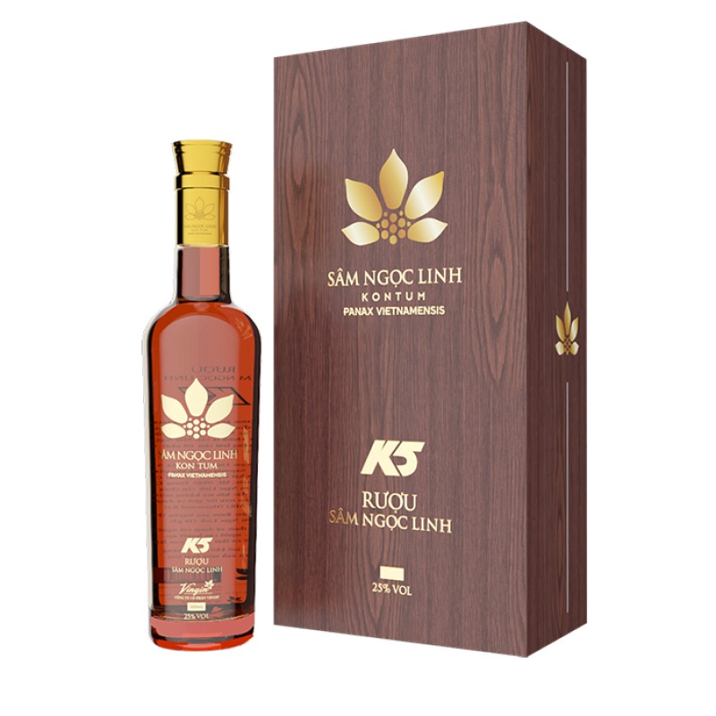 Rượu Sâm Ngọc Linh K5 Nhãn Vàng