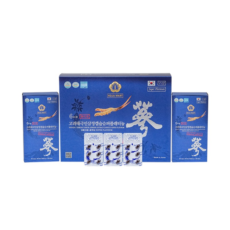 Viên Thiên Sâm Đông Trùng - Heaven 1 Korean Taekuk Ginseng Extract Capsule Super Platium 550mg x 180 Viên