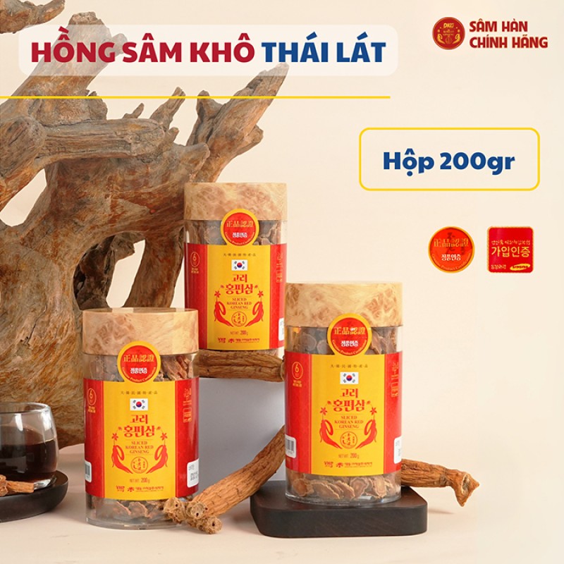 Hồng Sâm Hàn Quốc Thái Lát - Sliced Korean Red Ginseng Lọ 200g Hồng Sâm Hàn Quốc Thái Lát - Sliced Korean Red Ginseng Lọ 200g
