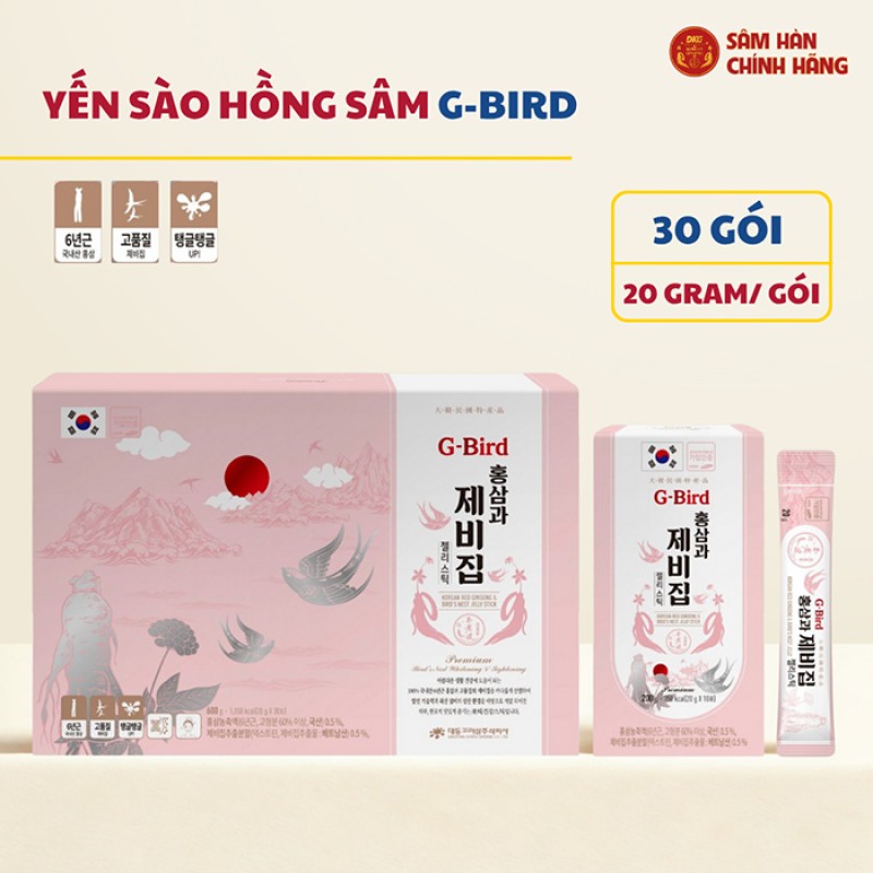Hồng Sâm Yến Sào G-Bird 20g x 30 Stick Dạng Thạch