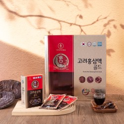 Nước Uống Hồng Sâm Hàn Quốc Linh Chi Táo Đỏ - Korean Red Ginseng Drink Gold 70ml x 30 Gói