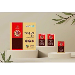 Nước Uống Hồng Sâm Hàn Quốc Linh Chi Táo Đỏ - Korean Red Ginseng Drink Gold 70ml x 30 Gói
