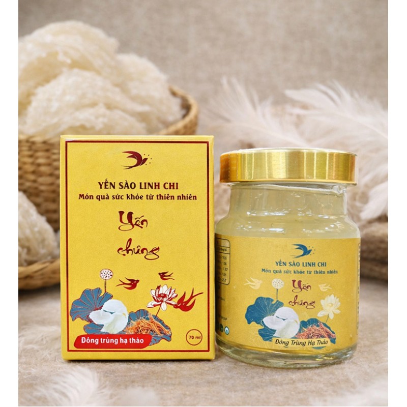 Yến Sào Linh Chi - Yến Chưng Đông Trùng Hạ Thảo Lọ 70ml