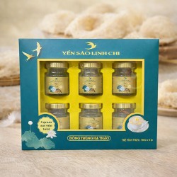 Yến Sào Linh Chi - Yến Chưng Đông Trùng Hạ Thảo Lọ (70ml x 6 Lọ)