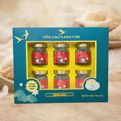 Yến Sào Linh Chi - Yến Chưng Hồng Sâm Lọ (70ml x 6 lọ)