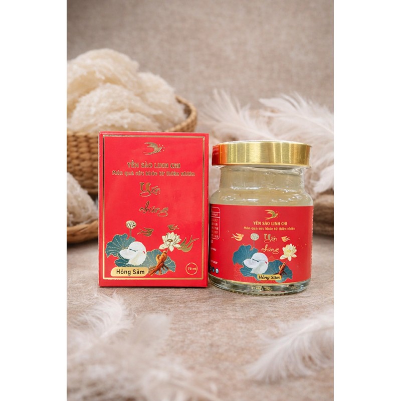 Yến Sào Linh Chi - Yến Chưng Hồng Sâm Lọ 70ml